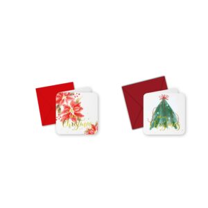 BIGLIETTI + BUSTE NATALIZI 50 PZ 8X8 CM natale-dorato (Cod. 40501-01)