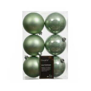 6 PZ. PALLINE DI NATALE D.8 CM  verde-matcha (Cod. 38109-12)