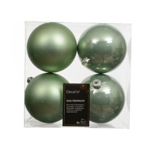 4 PZ. PALLINE DI NATALE D10 CM  verde-matcha (Cod. 38102-16)