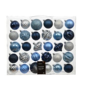BOX 30 PZ. PALLINE MISTE D7 CM azzurro-blu-argento (Cod. 38480-06)