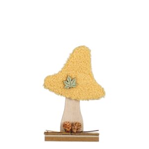 1 PZ. DECORAZIONE FUNGO 11X17 H4,5 CM giallo (Cod. 41021-02)