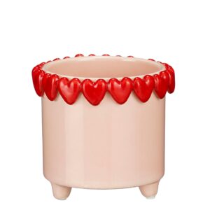 VASO CON CUORI H11 D12 CM rosa (Cod. 40798-01)
