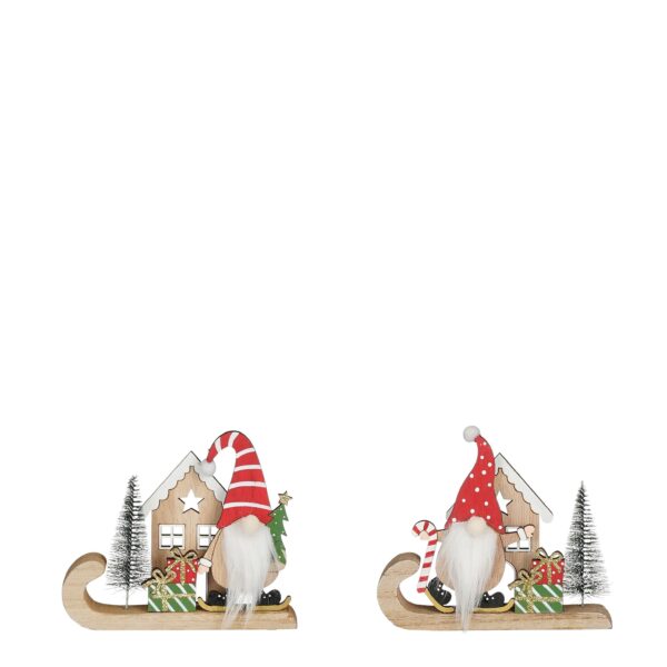 1 PZ. DECORAZIONE GNOMO 14X2 H12,5 CM soggetto-casuale (Cod. 40816-01)