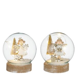 1 PZ. PALLA DI NEVE CON ANGELO 10X10 H11 CM soggetto-casuale (Cod. 40822-01)