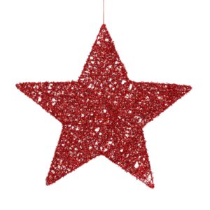 STELLA GLITTER DA APPENDERE D40 rosso (Cod. 40826-02)