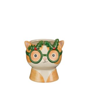 VASO GATTO NATALIZIO 13X12,5 H15,5 CM  (Cod. 40830-01)