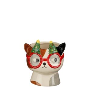 VASO GATTO NATALIZIO 13X12,5 H15,5 CM  (Cod. 40830-02)