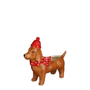 VASO CANE NATALIZIO 20,5X7,5 H17,5 CM rosso (Cod. 40831-02)
