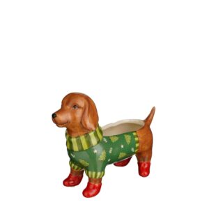 VASO CANE NATALIZIO 20,5X7,5 H17,5 CM verde (Cod. 40831-01)