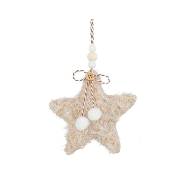 DECORAZIONE DA APPENDERE STELLA D8/10 CM beige (Cod. 40789-02)
