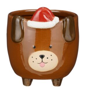 CASPO' GATTO NATALE  H15 CM marrone (Cod. 40848-02)