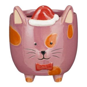 CASPO' GATTO NATALE  H15 CM lilla (Cod. 40848-04)