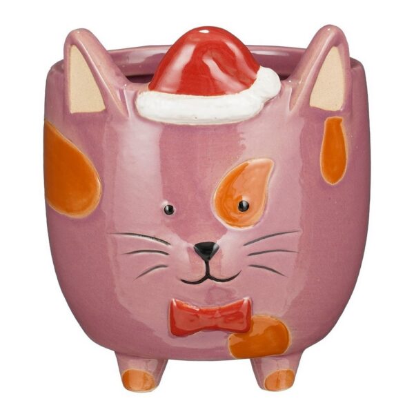 CASPO' GATTO NATALE  H15 CM lilla (Cod. 40848-04)