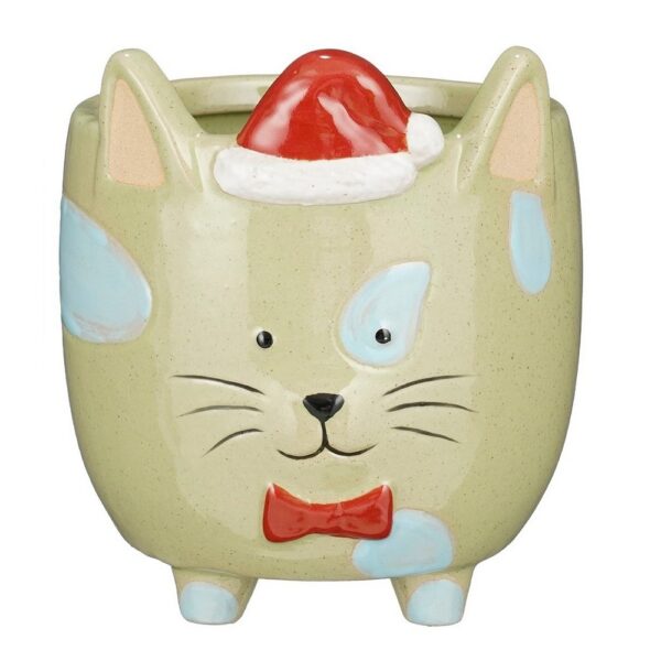 CASPO' GATTO NATALE  H15 CM verde (Cod. 40848-05)
