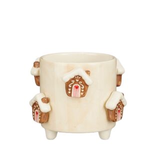 VASO NATALIZIO CASA DI MARZAPANE H11 D13 CM bianco (Cod. 40849-01)