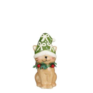 DECORAZIONE GATTO NATALIZIO 17X6 H13,5 CM verde (Cod. 41023-01)