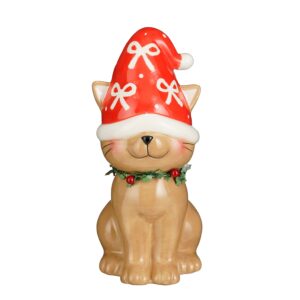 DECORAZIONE GATTO NATALIZIO 16X13,5 H29,5 CM rosso (Cod. 41025-01)
