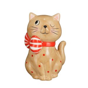 DECORAZIONE GATTO NATALIZIO 11X9,5 H16,5 CM fiocco (Cod. 41026-01)