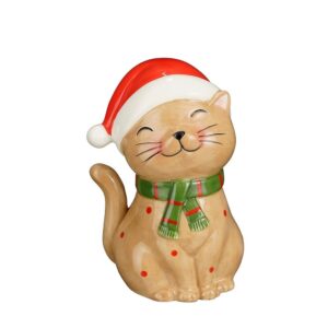 DECORAZIONE GATTO NATALIZIO 11X9,5 H16,5 CM cappello-e-sciarpa (Cod. 41026-02)