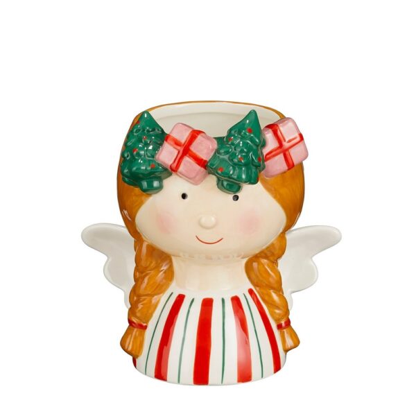 VASO VISO DONNA NATALIZIO 20X15 H21,5  CM rosso (Cod. 41029-02)