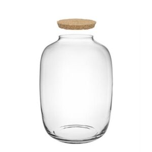 VASO VETRO SPESSO TAGLIO A FREDDO TAPPO SUGHERO H45 D33  (Cod. 40256-01)