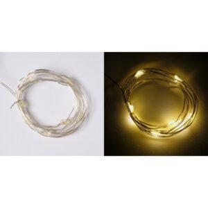 FILO CON 10 LUCI CALDE CON BATTERIA 90 CM  (Cod. 40756-01)