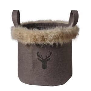 CESTO INVERNALE CON PELO D30 CM marrone (Cod. 41009-02)