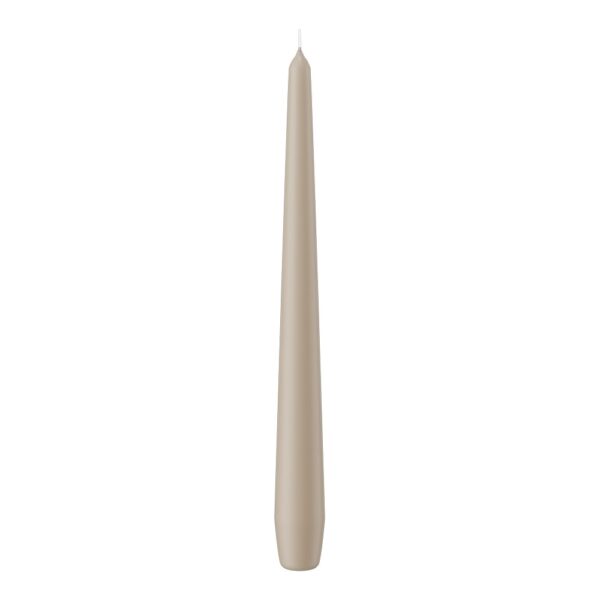 SET 12 CANDELE CONICHE H25 D2,5 CM fango (Cod. 9872-47)
