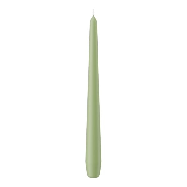 SET 12 CANDELE CONICHE H25 D2,5 CM verde-aloe (Cod. 9872-50)