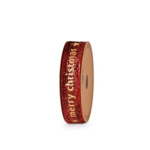 NASTRO STRAUSS MERRY CHRISTMAS 25MM 10MT rosso (Cod. 40925-01)
