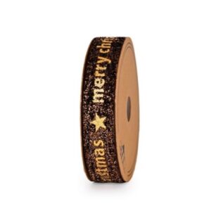 NASTRO STRAUSS MERRY CHRISTMAS  25MM 10MT marrone (Cod. 40925-02)
