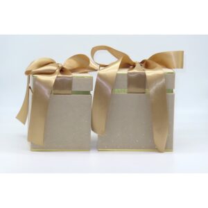 SET 2 PZ. SCATOLA BRILLANT 13X13 H16 - 16X16 H17 CM crema (Cod. 40761-01)