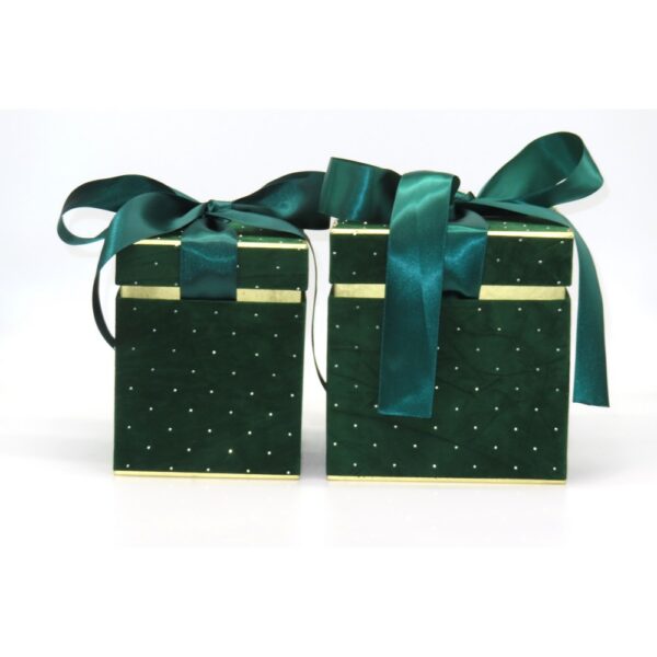 SET 2 PZ. SCATOLA BRILLANT 13X13 H16 - 16X16 H17 CM verde (Cod. 40761-04)