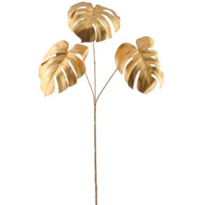 RAMO FOGLIE MONSTERA  X3 71 CM oro (Cod. 41054-01)