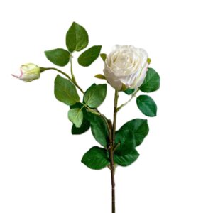 ROSA SINGOLA 1 FIORE 1 BOCCIOLO H52 CM bianco (Cod. 40804-06)