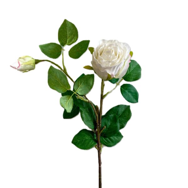 ROSA SINGOLA 1 FIORE 1 BOCCIOLO H52 CM bianco (Cod. 40804-06)