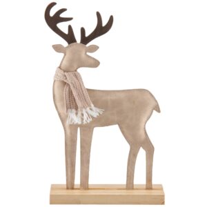 RENNA SU BASE LEGNO 17X5 H27 CM beige (Cod. 40888-01)