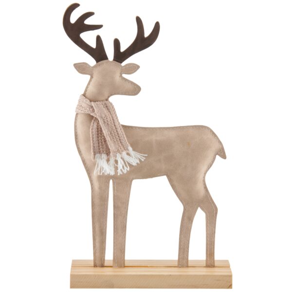 RENNA SU BASE LEGNO 17X5 H27 CM beige (Cod. 40888-01)