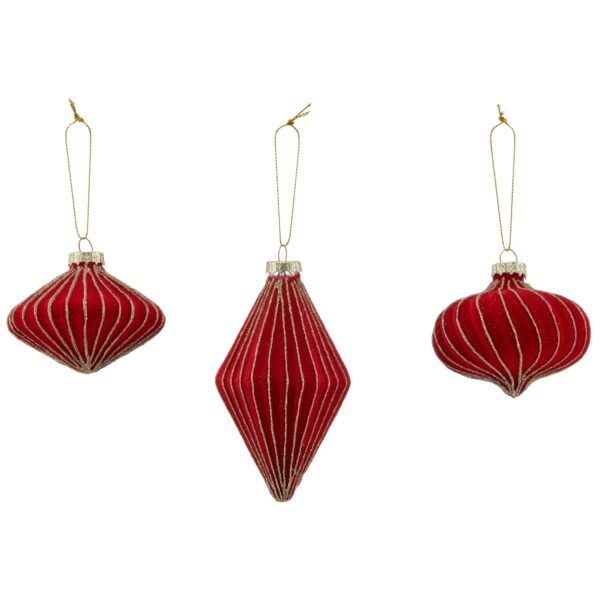 SET 3 PZ. DECORO DA APP. NATALE GLITTER  7,5X7X12,5   (Cod. 41037-01)