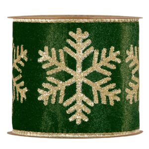 PP3 NASTRO LUXURY FIOCCHI DI NEVE CM10 X MT10 verde (Cod. 40781-02)