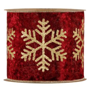 PP3 NASTRO LUXURY FIOCCHI DI NEVE CM10 X MT10 bordeaux (Cod. 40781-04)