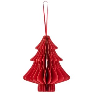 DECORAZIONE ALBERO CARTA DA APPENDERE 13X13X15 CM rosso (Cod. 40936-01)