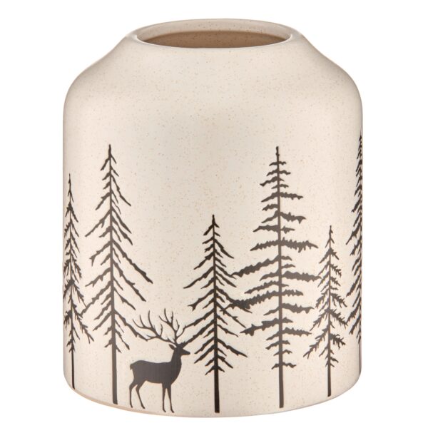 VASO PORCELLANA NATALIZIO 13X13X15,5 CM bianco (Cod. 40939-01)