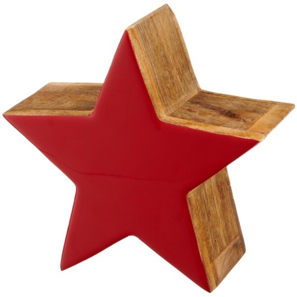 STELLA IN LEGNO 20X20X9 CM rosso (Cod. 40941-01)