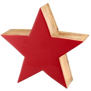 STELLA IN LEGNO 30X30X9 CM rosso (Cod. 40942-01)