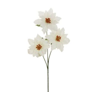 RAMO POINSETTIA VELLUTO X3 CM.60 crema (Cod. 30507-02)