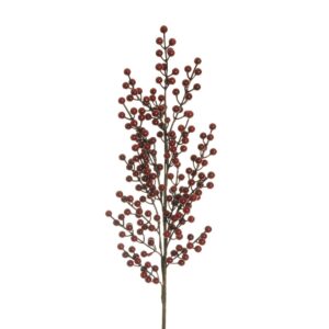 RAMO CON BACCHE DI AGRIFOGLIO ILEX 94 CM rosso-chiaro (Cod. 38742-02)
