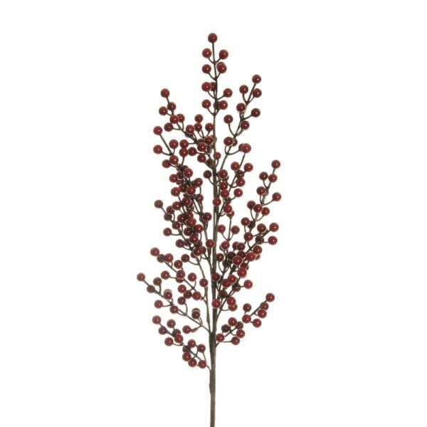 RAMO CON BACCHE DI AGRIFOGLIO ILEX 94 CM rosso-chiaro (Cod. 38742-02)