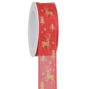 PP46 NASTRO WONDERLAND 40 MM 15 MT rosso-oro (Cod. 40869-03)
