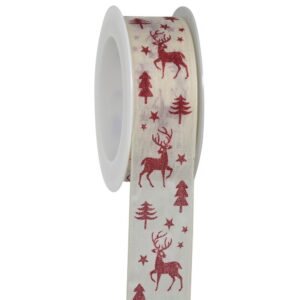 PP46 NASTRO WONDERLAND 40 MM 15 MT crema-rosso (Cod. 40869-02)